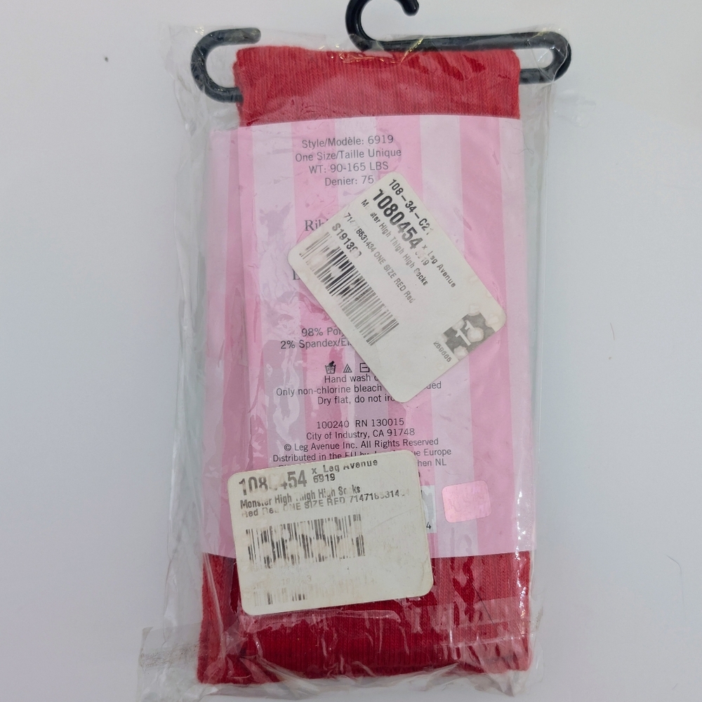 Leg Avenue Red Athletic Thigh High Socks - Picture 4 of 6